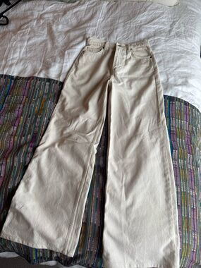 Reformation Cary High Rise Slouchy Wide Leg Off-White Jeans